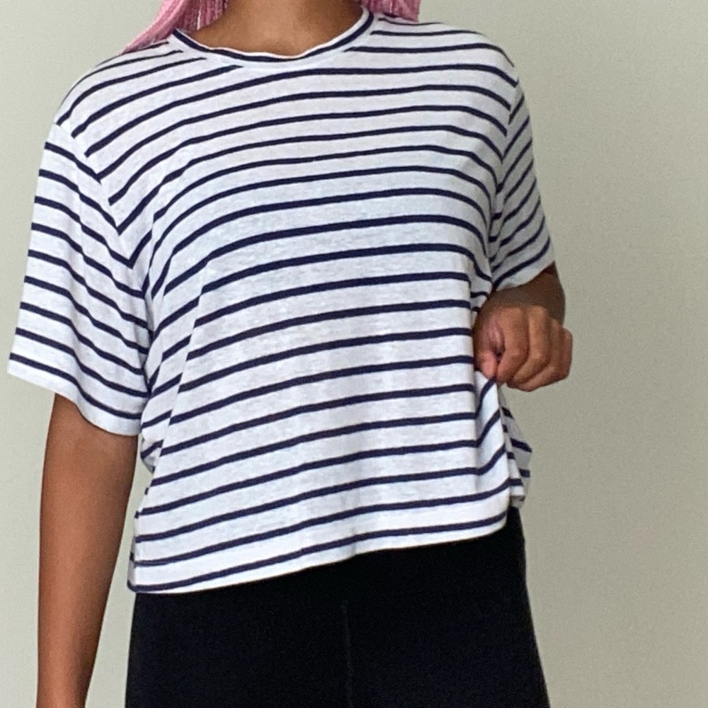 Universal Thread Goods Co. Striped Cropped T-shirt